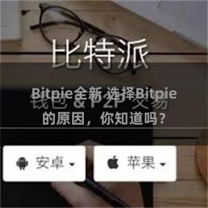 Bitpie全新 选择Bitpie的原因，你知道吗？