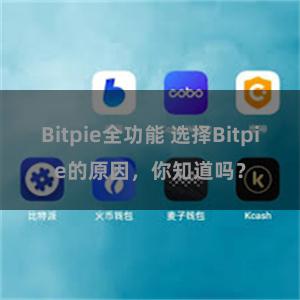 Bitpie全功能 选择Bitpie的原因，你知道吗？