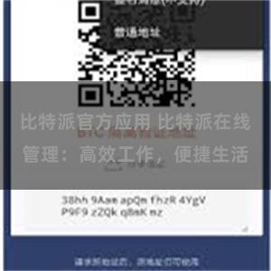 比特派官方应用 比特派在线管理：高效工作，便捷生活
