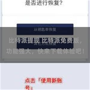 比特派提现 比特派免费版，功能强大，快来下载体验吧！