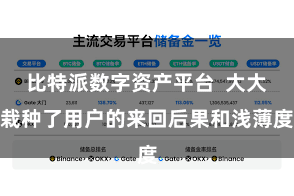 比特派数字资产平台  大大栽种了用户的来回后果和浅薄度