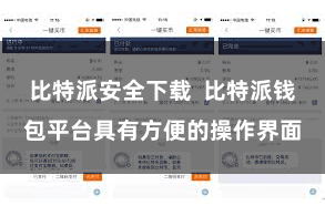 比特派安全下载  比特派钱包平台具有方便的操作界面