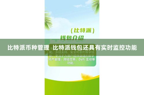 比特派币种管理  比特派钱包还具有实时监控功能
